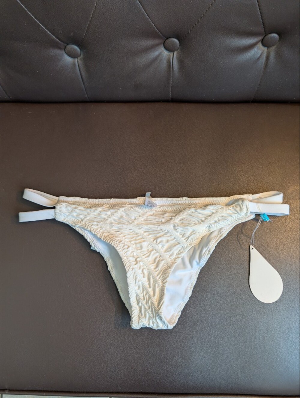 Ivory Ruched Bikini Bottom - Women Swim Bikinis